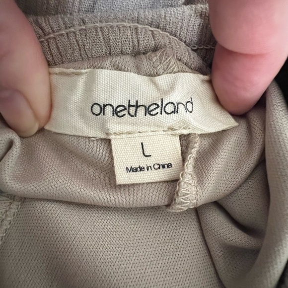 One the Land boho summer long wide leg crepe fabric pants vacation large - Picture 11 of 11